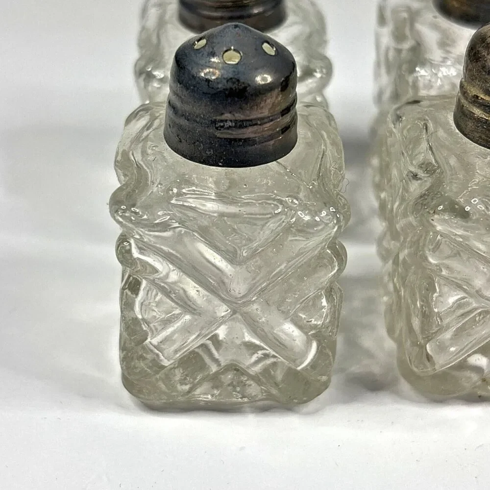 Silver Plated Individual Salt Pepper Shakers Czech Republic Vintage Lot 8